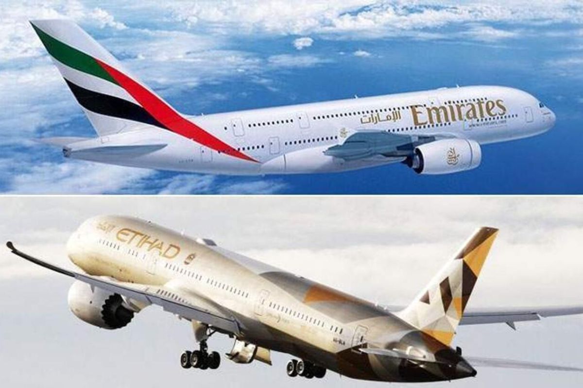 Etihad Airways and Emirates among the top 10 airlines worldwide.