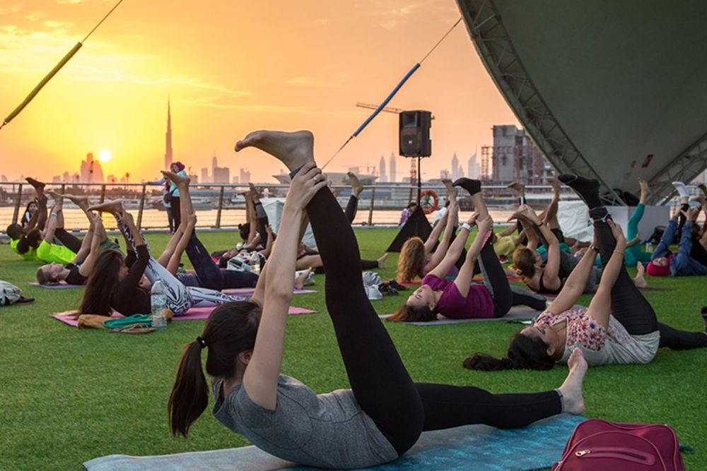 Get Your Stretch on with Free Yoga Classes at Festival Plaza