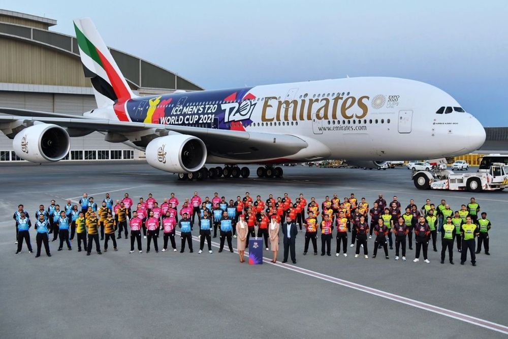 Emirates debuts brand new ICC Men’s T20 World Cup A380 livery