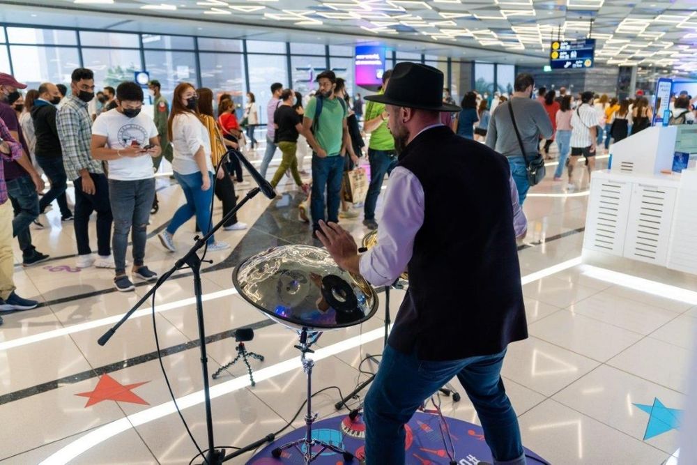 Arab Musicians putting on a spectacular show at Dubai Metro Music Festival