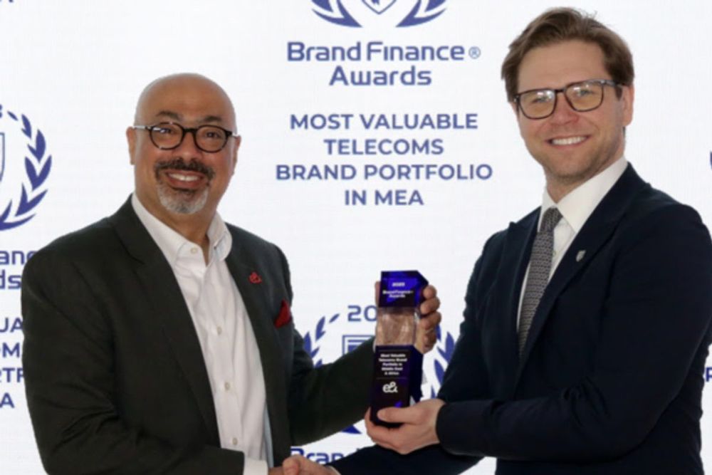 e& receives Brand Finance Awards during MWC 2023