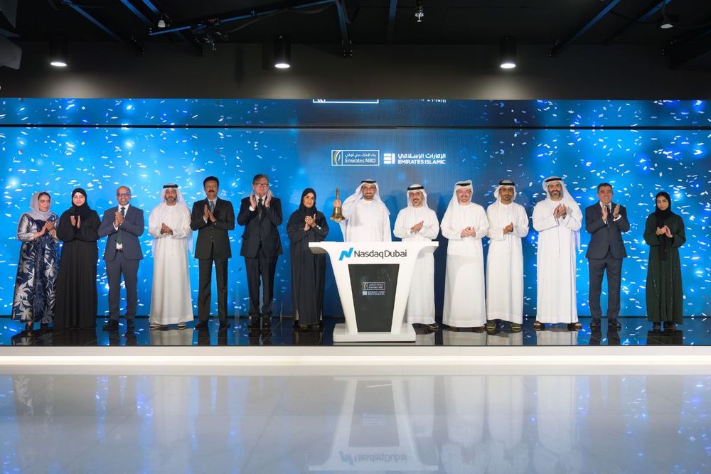 Emirates NBD, Emirates Islamic rings market-opening bell celebrating Dirham bond and Sukuk listings at Nasdaq Dubai