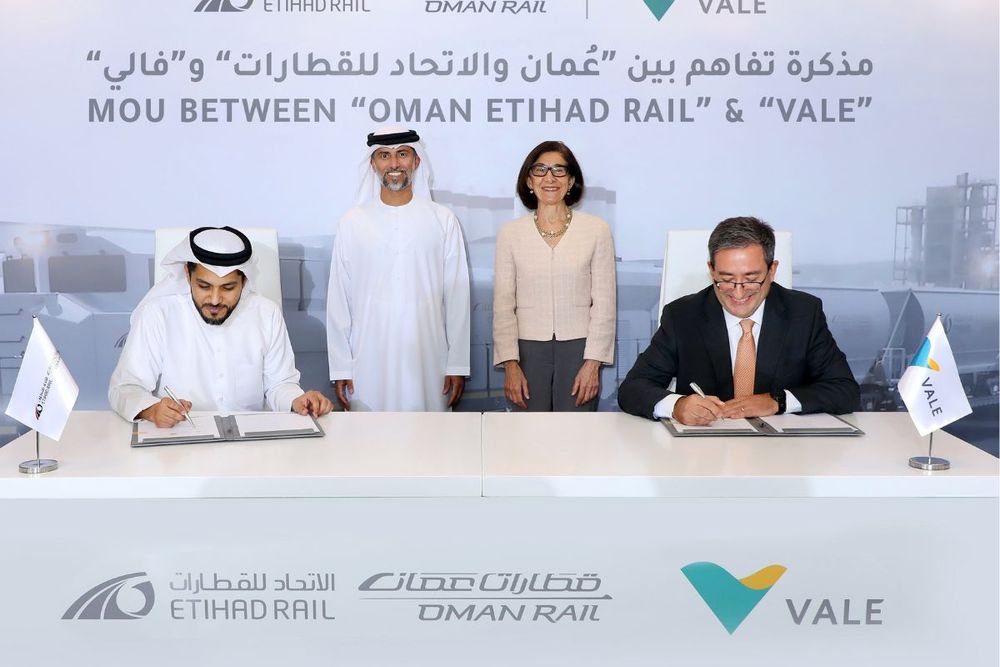 Oman and Etihad Rail Company collaborates with Vale to transport products between UAE and Oman