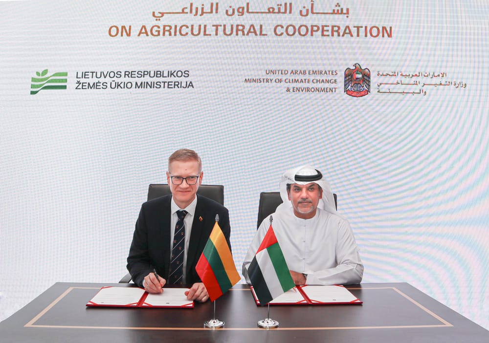 UAE, Lithuania Collaborate to Promote Sustainable Food Systems, Agricultural Investment