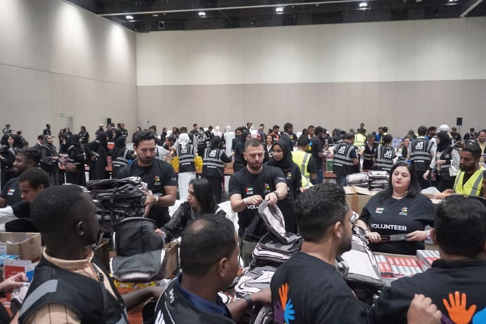 Volunteers Assemble 10,000 School Kits for UAE Children in Need