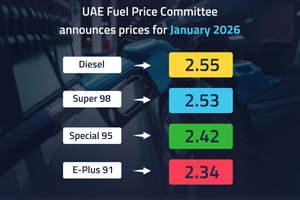 UAE Fuel Price Committee Announces Prices for January