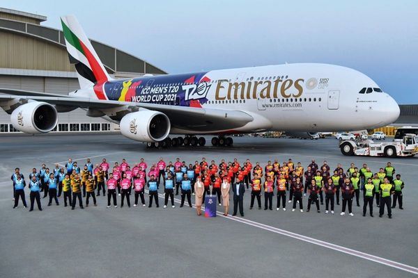 Emirates debuts brand new ICC Men’s T20 World Cup A380 livery