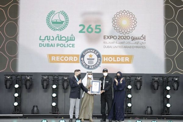 World Record for Largest Online Video Chain of People passing Expo 2020 Pin broken by Dubai Police