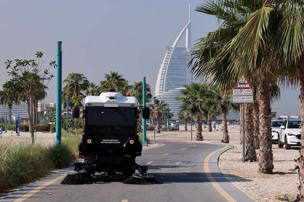 Dubai introduces self-driving electric vehicle to clean up bicycle trails on beaches