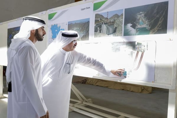 Hamdan bin Mohammed Reviews Progress of DEWA's Hydroelectric Project in Hatta