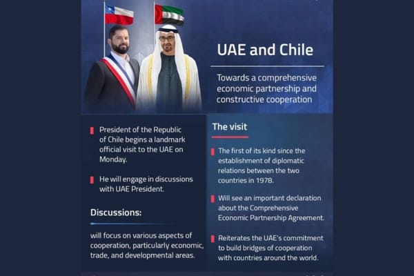UAE and Chile to Bolster Economic Cooperation with Comprehensive Economic Partnership Agreement